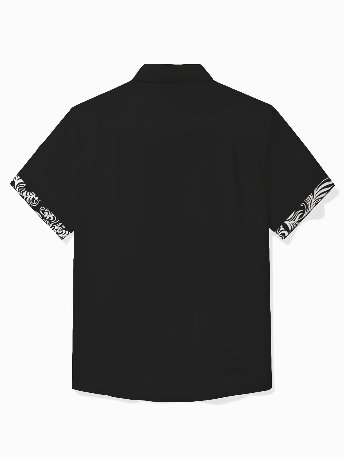 Royaura® Basic Floral Patchwork Print Men's Button Pocket Short Sleeve Shirt