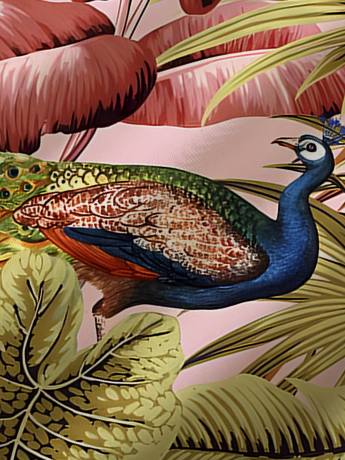 Royaura® Tropical Palm Leaf Men's Hawaiian Shirt Animal Toucan Peacock Easy Care Pocket Camp Shirt Big Tall
