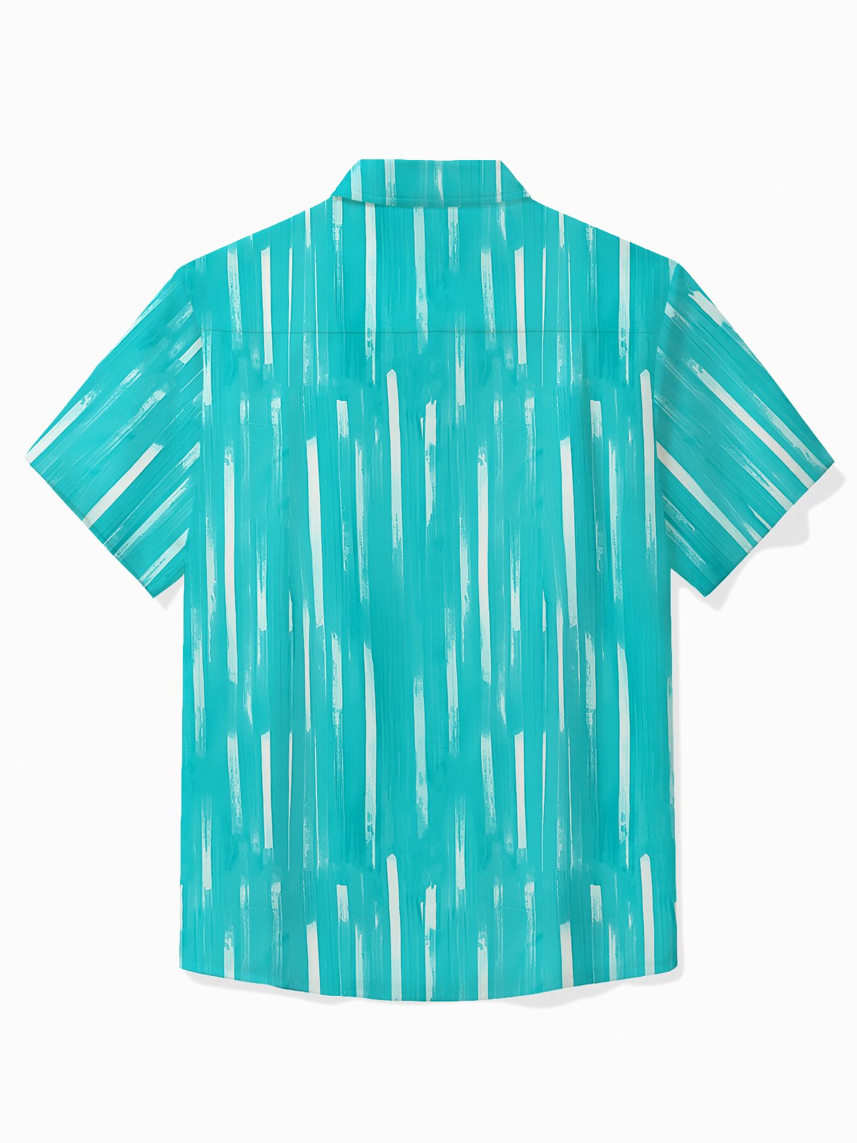 Royaura® Geometric Art Men's Hawaiian Shirt Abstract Stripe Care Pocket Camping Shirt Big Tall