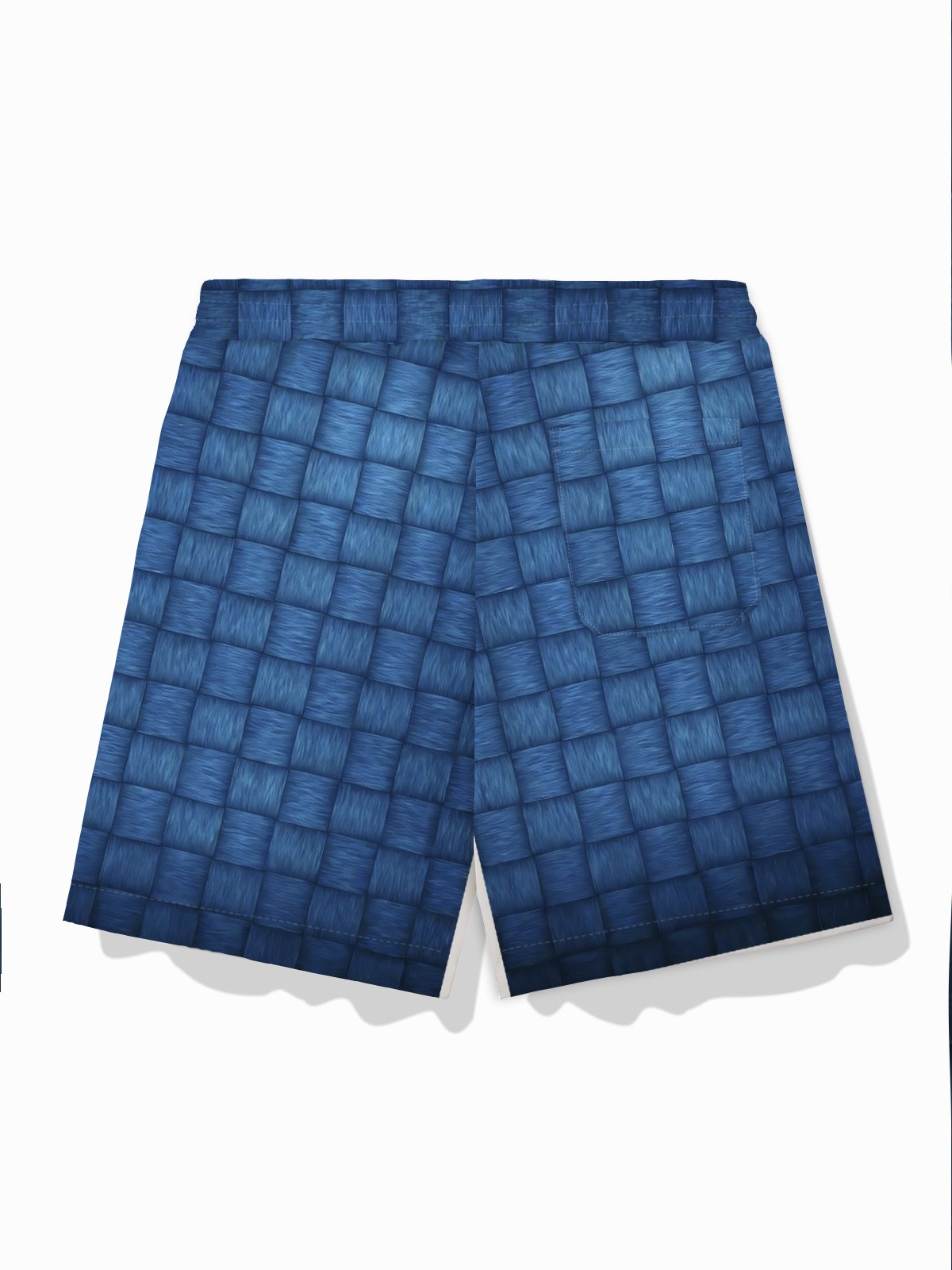 Royaura® Retro Geometric Plaid Print Men's Drawstring Elastic Pocket Board Shorts
