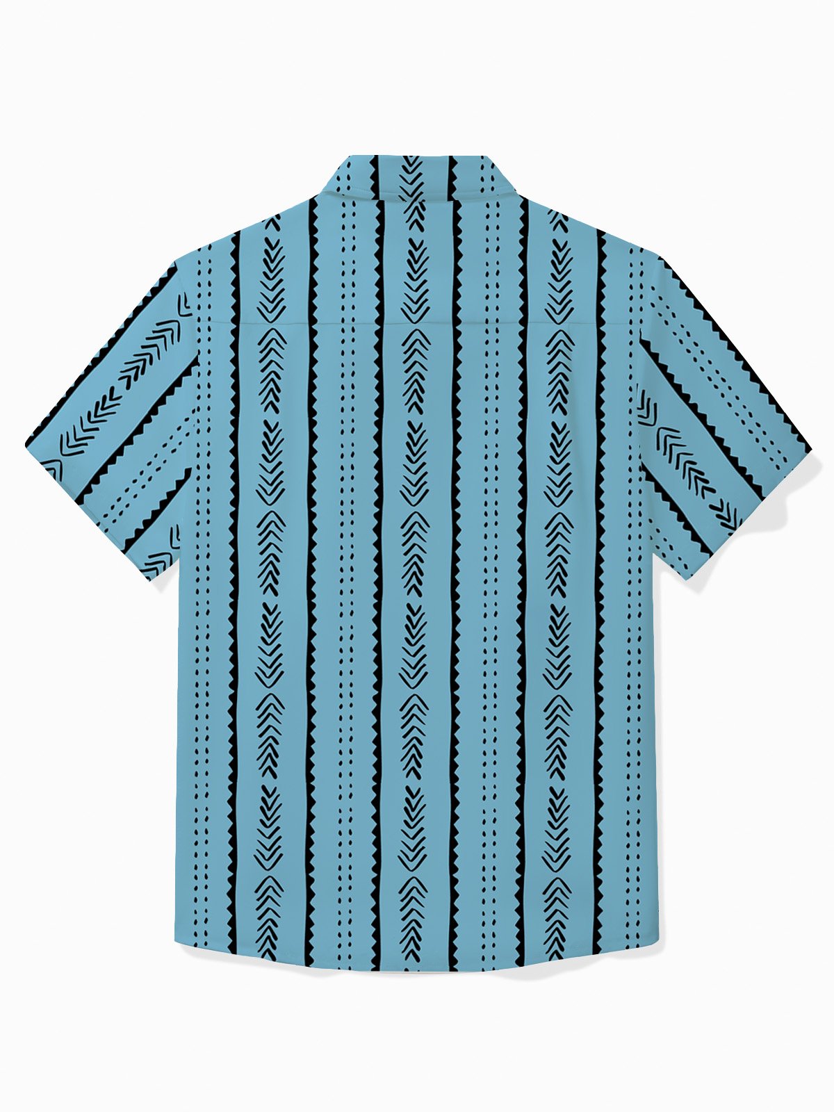 Royaura® Basics Striped Printed Men's Button Pocket Short Sleeve Shirt