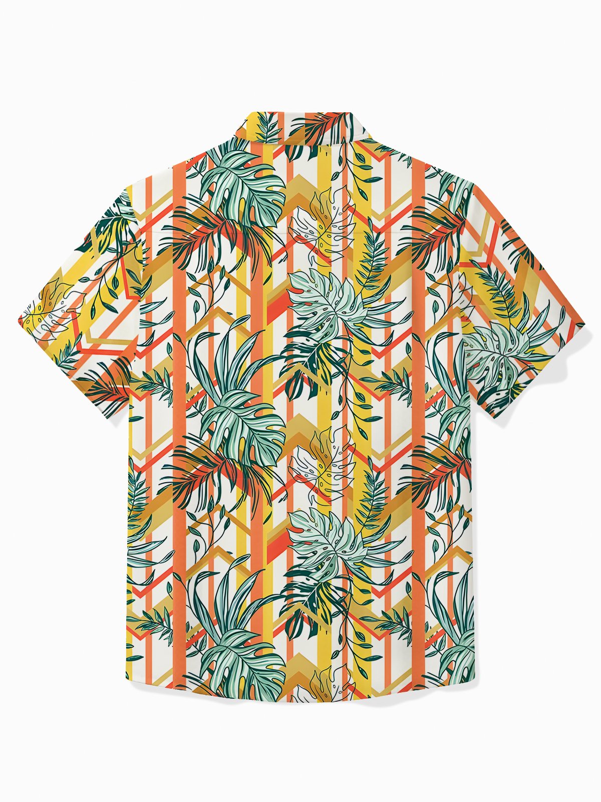 Royaura® Beach Vacation Men's Hawaiian Shirt Geometric Art Tropical Pocket Camp Shirt Big Tall