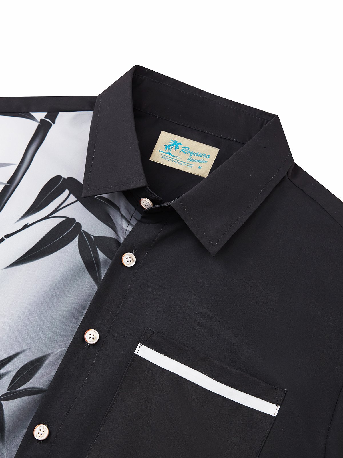 Royaura Hawaiian Bamboo Ombre Printed Men's Button Pocket Shirt