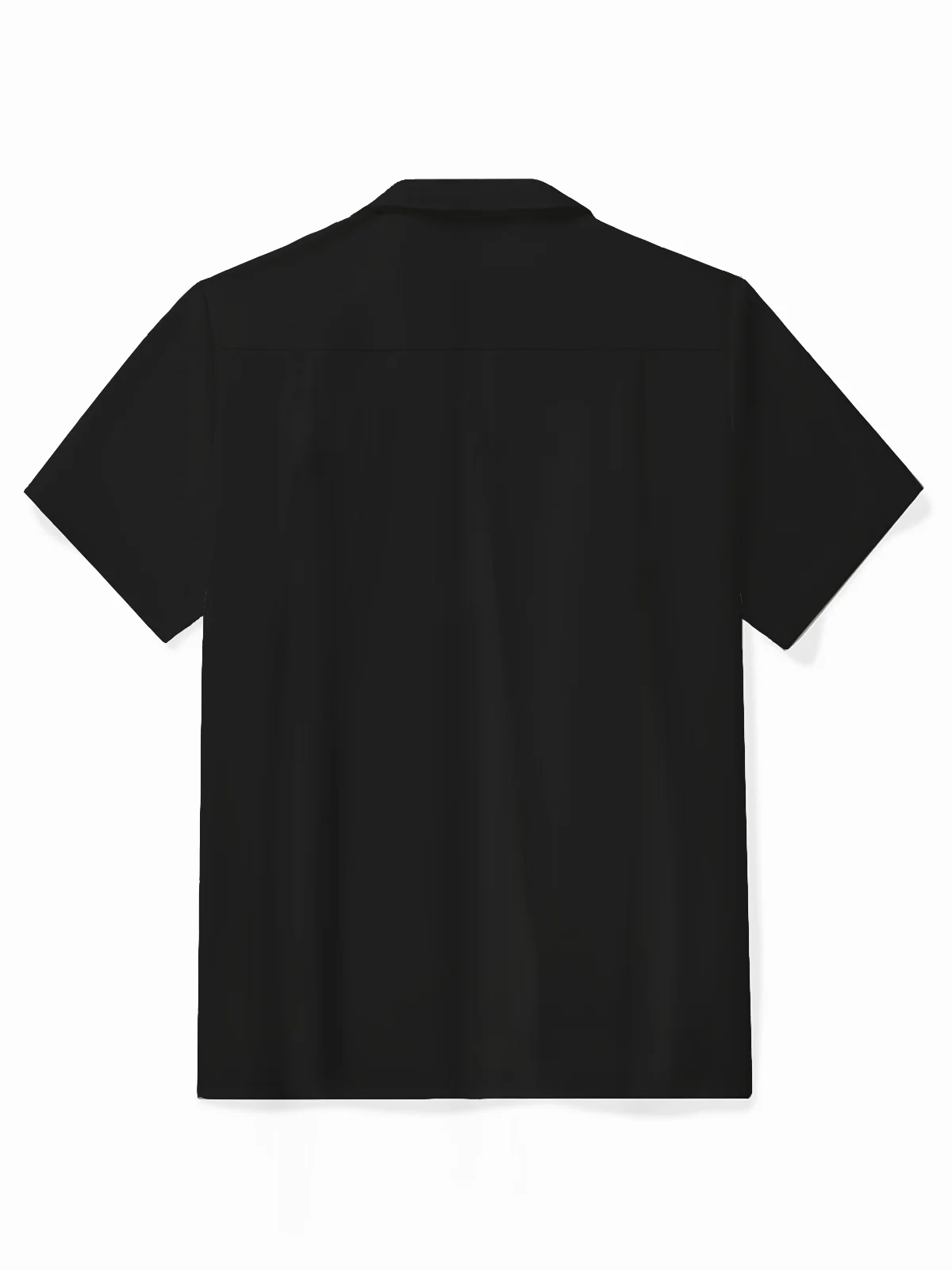 Royaura® Vintage Classic Car Black Men's Bowling Shirt Easy Care Camp Pocket Shirt Big Tall
