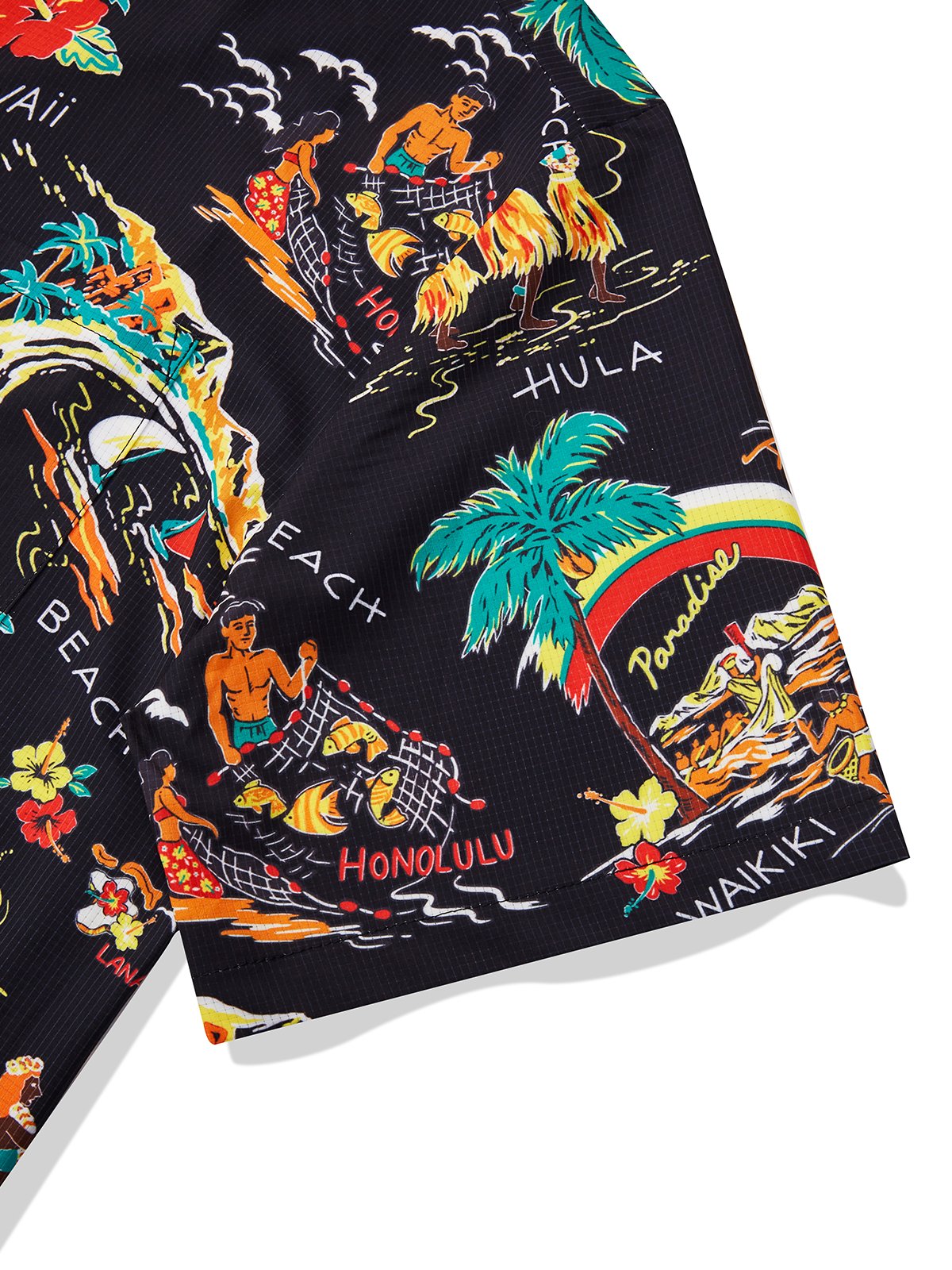 Royaura® Customized Hawaii Japanese Style Poster Print Men's Hawaiian Shirt Stretch Pocket Camping Shirt Big Tall