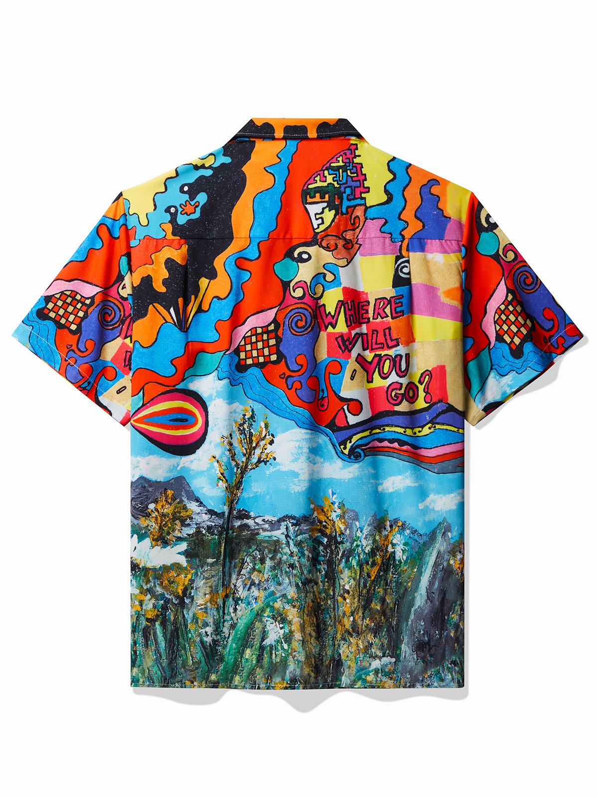 Royaura® x David Henry Lombardi Alpine Abstract Graffiti Art Hawaiian Shirt Oversize