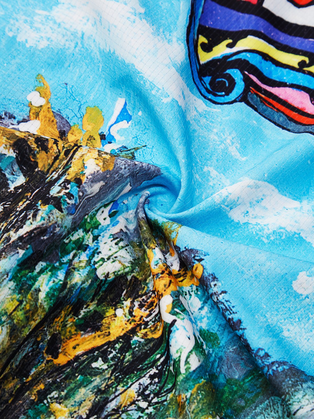 Royaura® x David Henry Lombardi Alpine Abstract Graffiti Art Hawaiian Shirt Oversize
