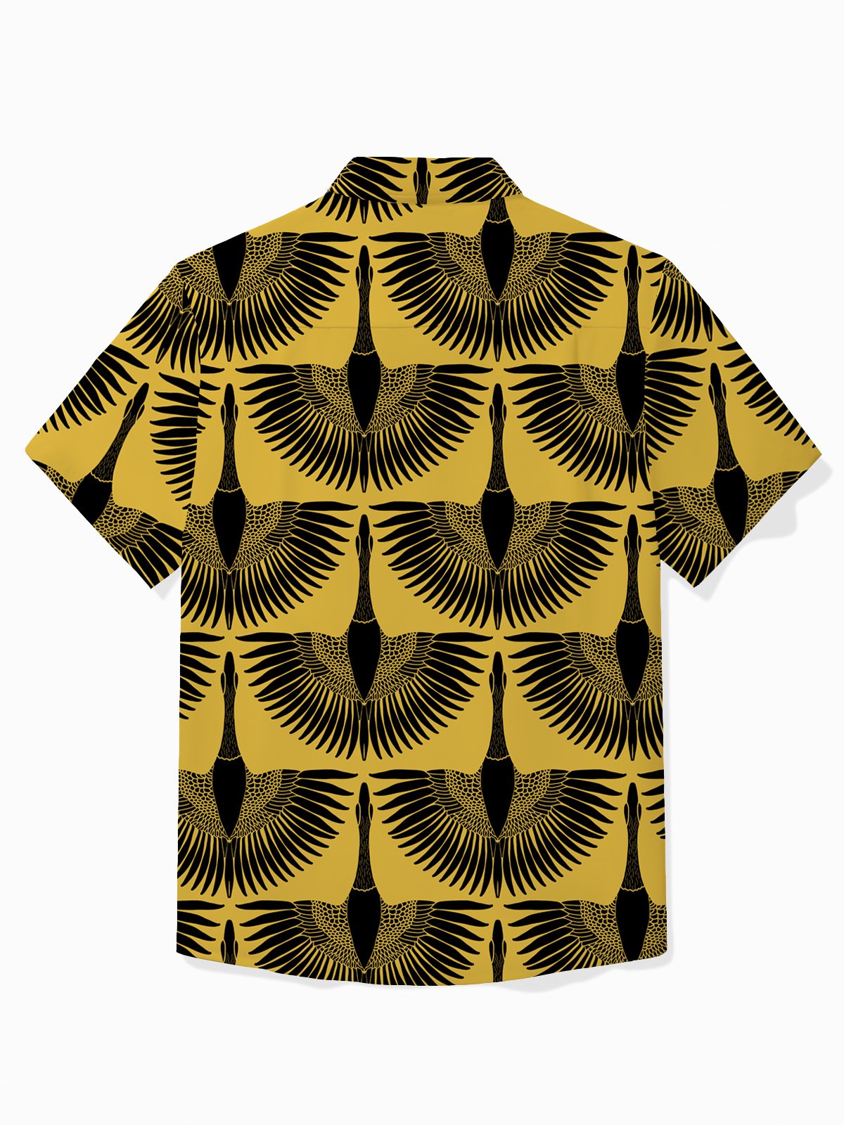 Royaura® Hawaii Nene Hawaiian Goose Print Men's Button Pocket Short Sleeve Shirt