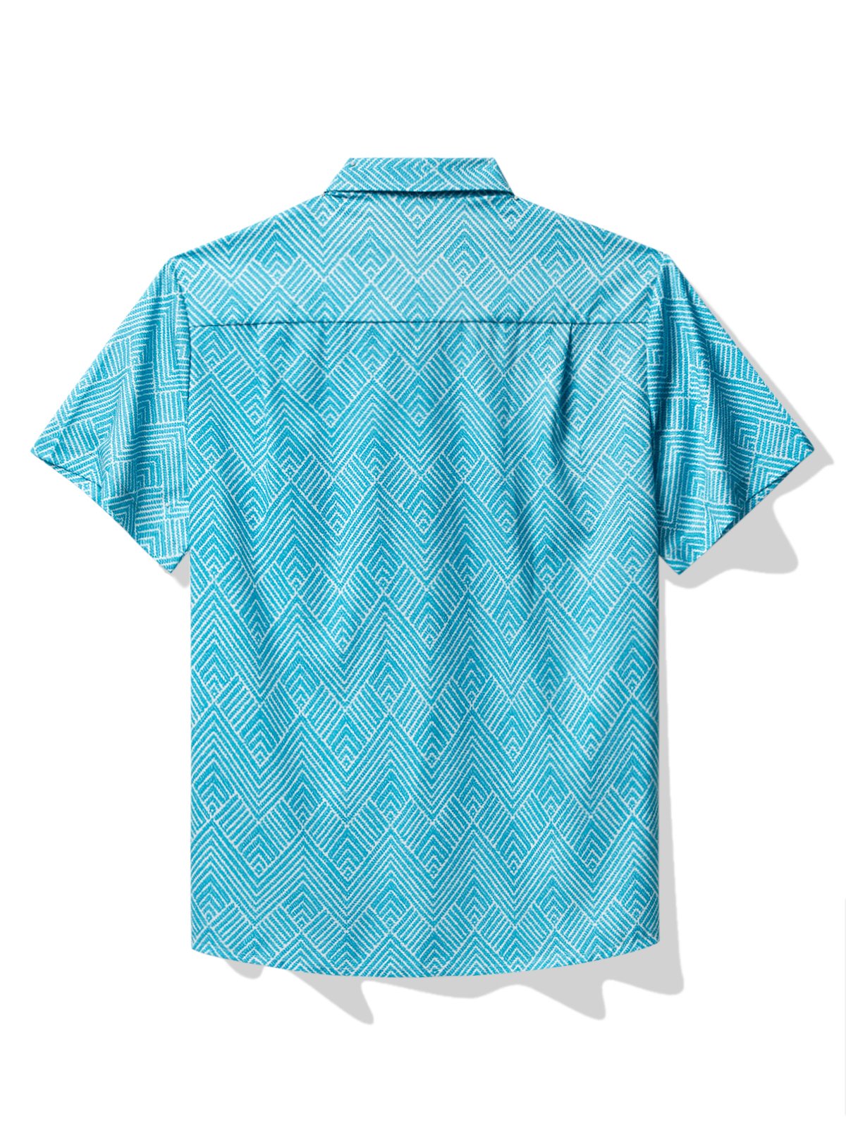Royaura® Basics Striped Check Printed Men's Button Pocket Short Sleeve Shirt