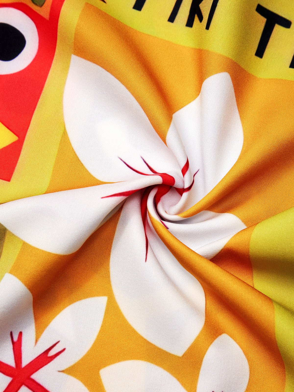 Royaura® Vintage Tiki Geometric Floral Print Men's Button Pocket Short Sleeve Shirt