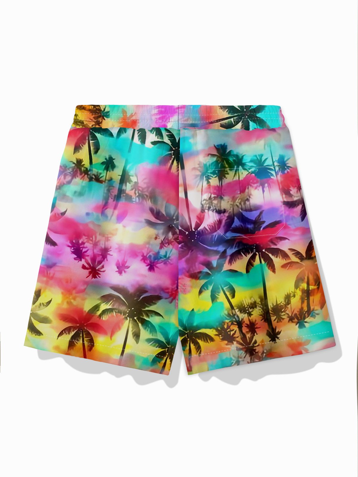 Royaura® Hawaiian Coconut Tree Silhouette Print Men's Drawstring Shorts Board Shorts