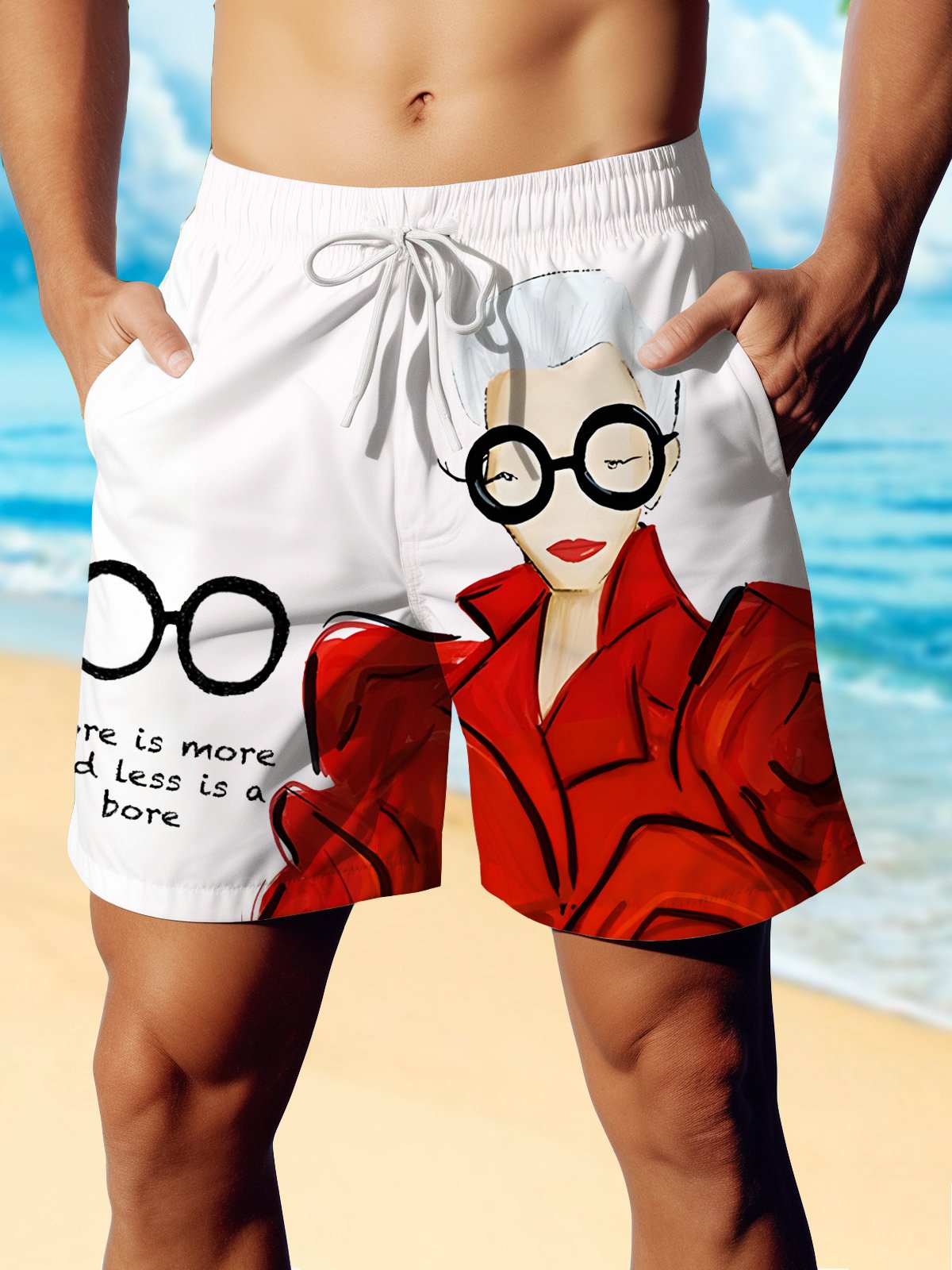 Royaura® Beach Vacation Art Queen Hawaiian Men's Swimming Shorts Quick-Drying Rose Boat Shorts