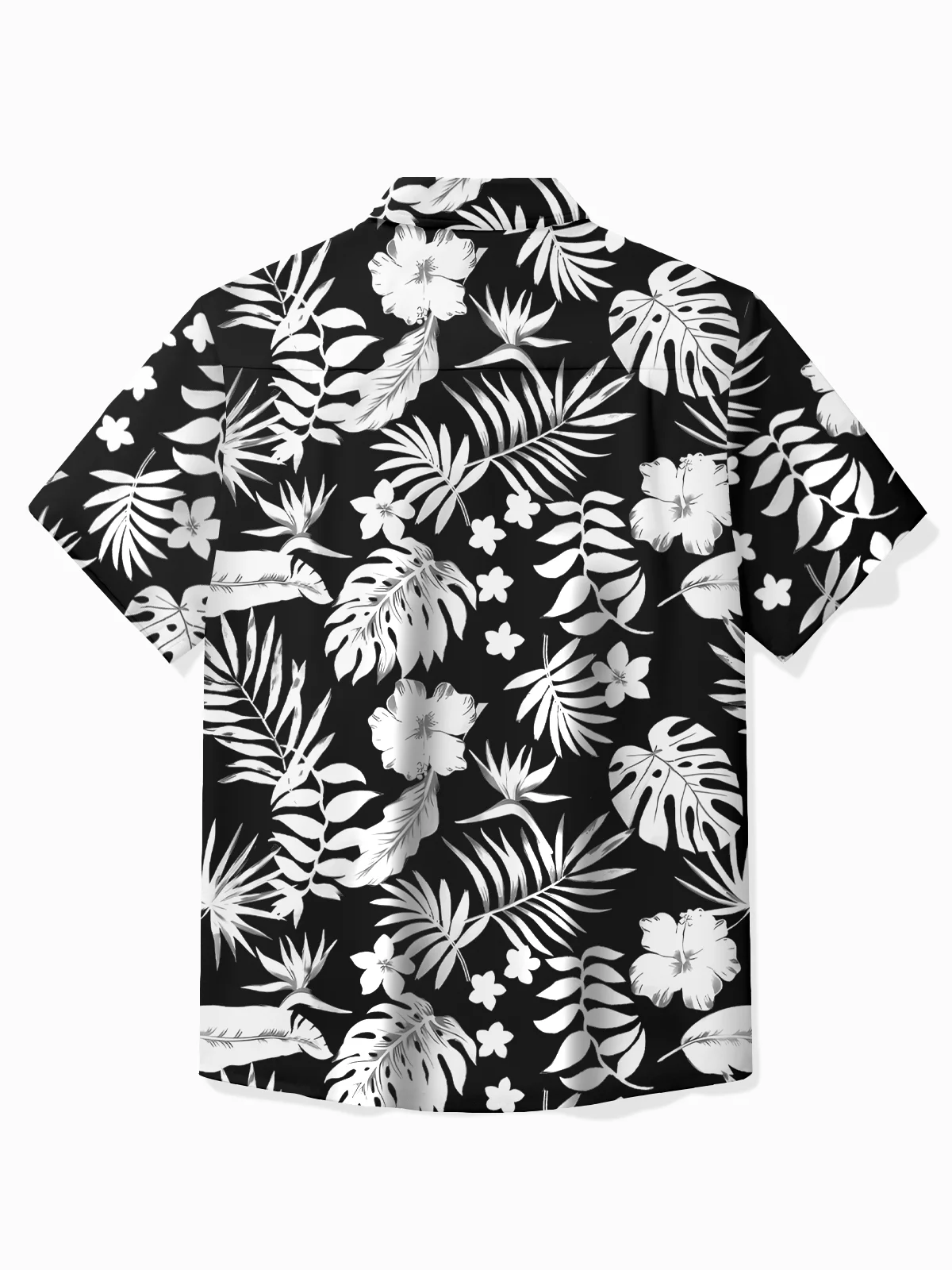 Royaura® Beach Vacation Men's Hawaiian Shirt Hibiscus Print Pocket Camping Shirt