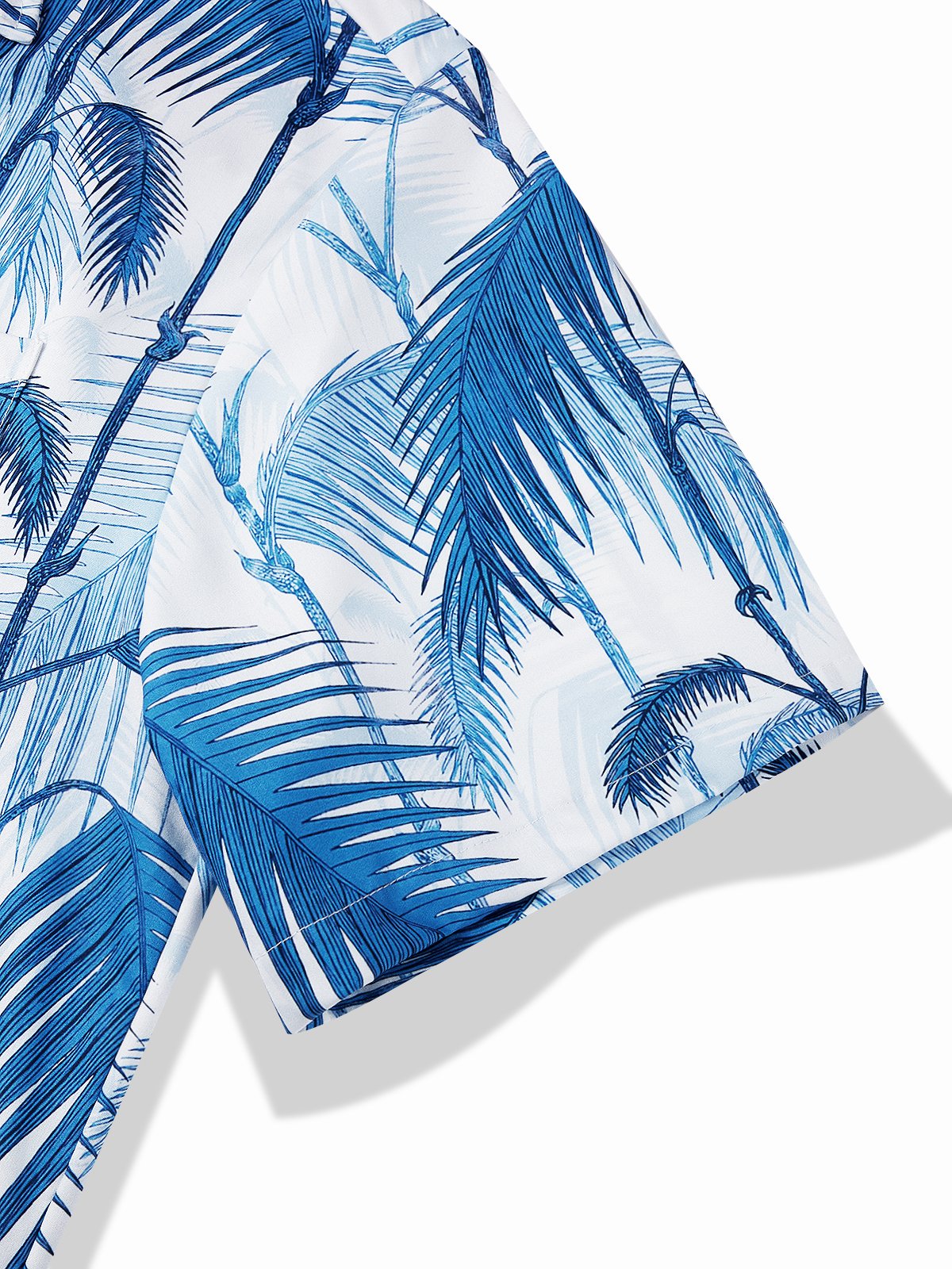 Royaura® Hawaii Tropical Leaf Texture Print Men's Button Pocket Short Sleeve Shirt