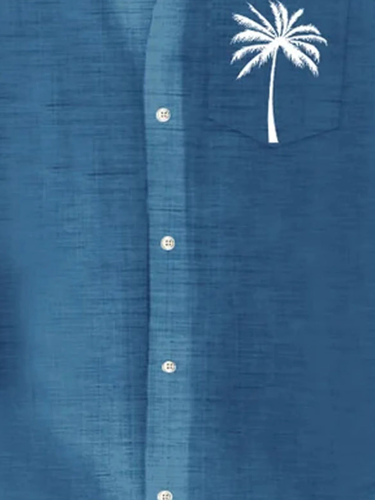 Royaura®Hawaiian Coconut Tree Print Men's Button Pocket Short Sleeve Shirt