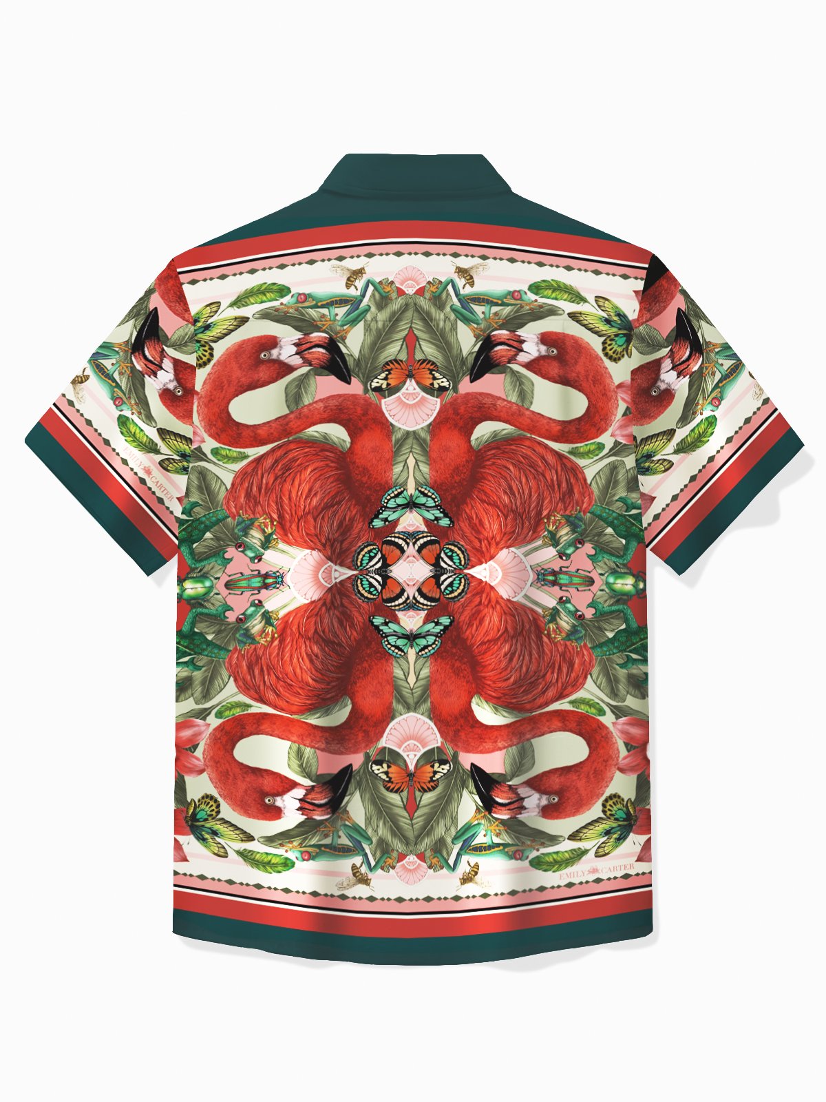 Royaura® Vintage Flamingo Print Chest Pocket Shirt Plus Size Men's Shirt