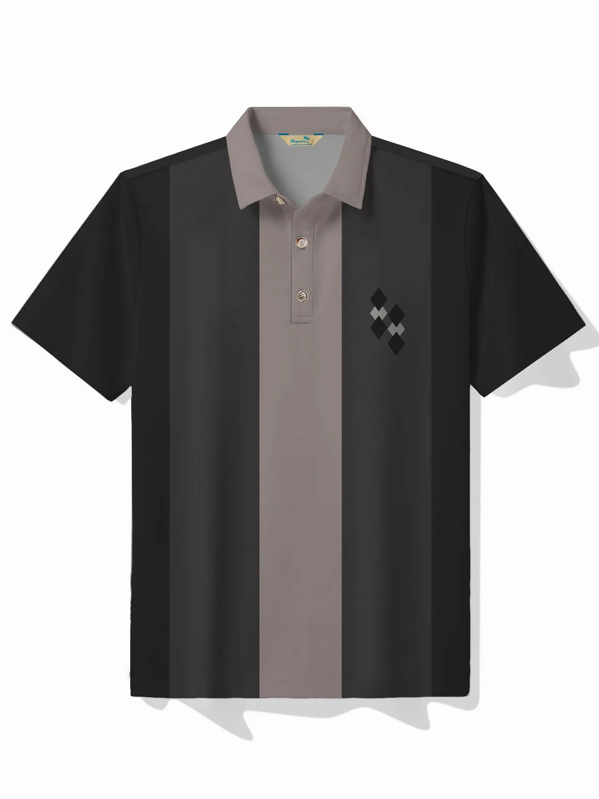 Royaura® 50‘s Retro Medieval Bowling Polo Shirt Stretch Comfortable Camp Pullover Polo Shirt Big Tall