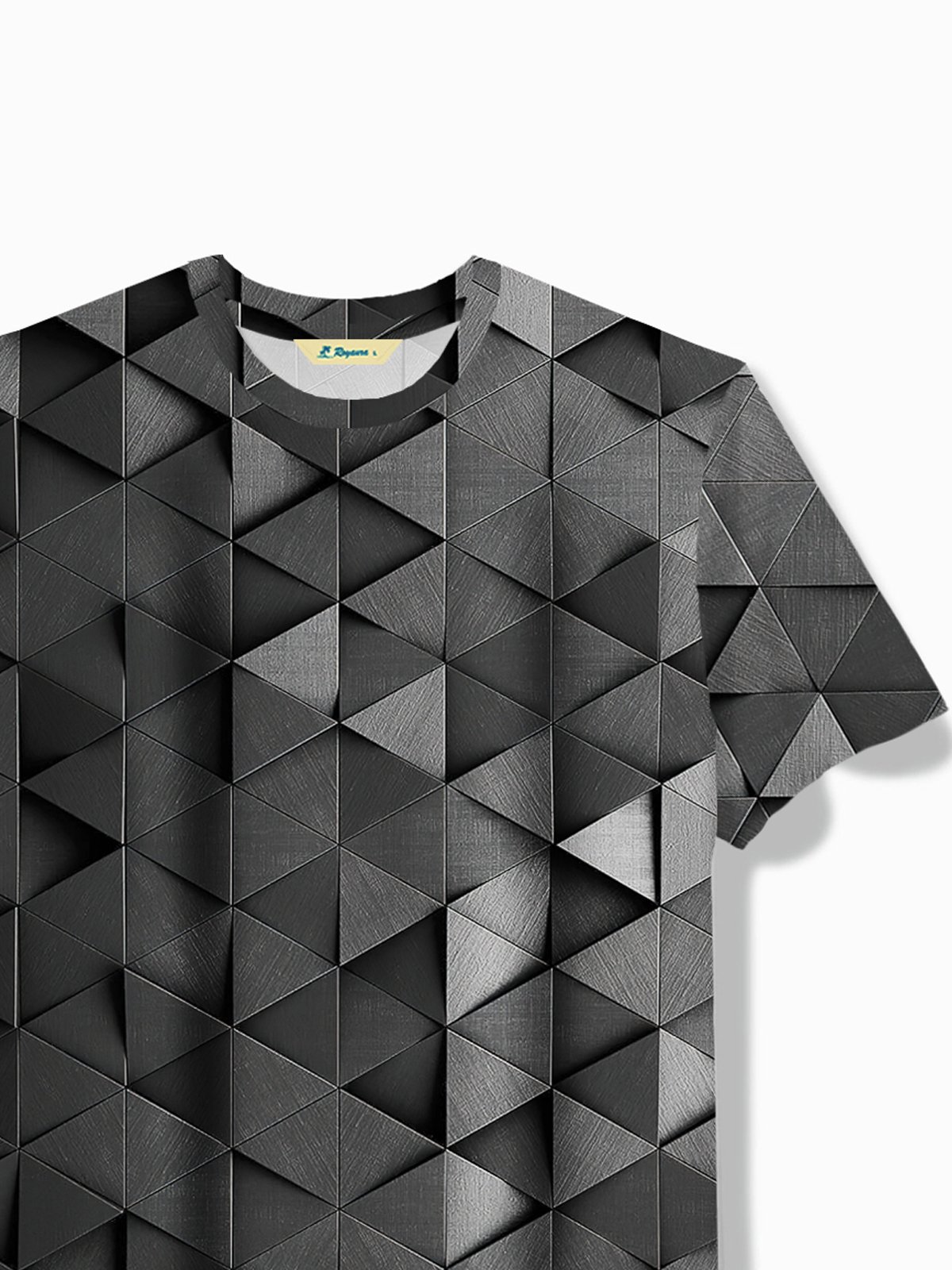 Royaura® Retro Geometric 3D Print Men's Short Sleeve T-Shirt