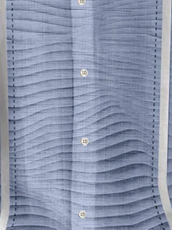 Royaura® Retro Textured 3D Bowling Print Men's Button Pocket Short Sleeve Shirt