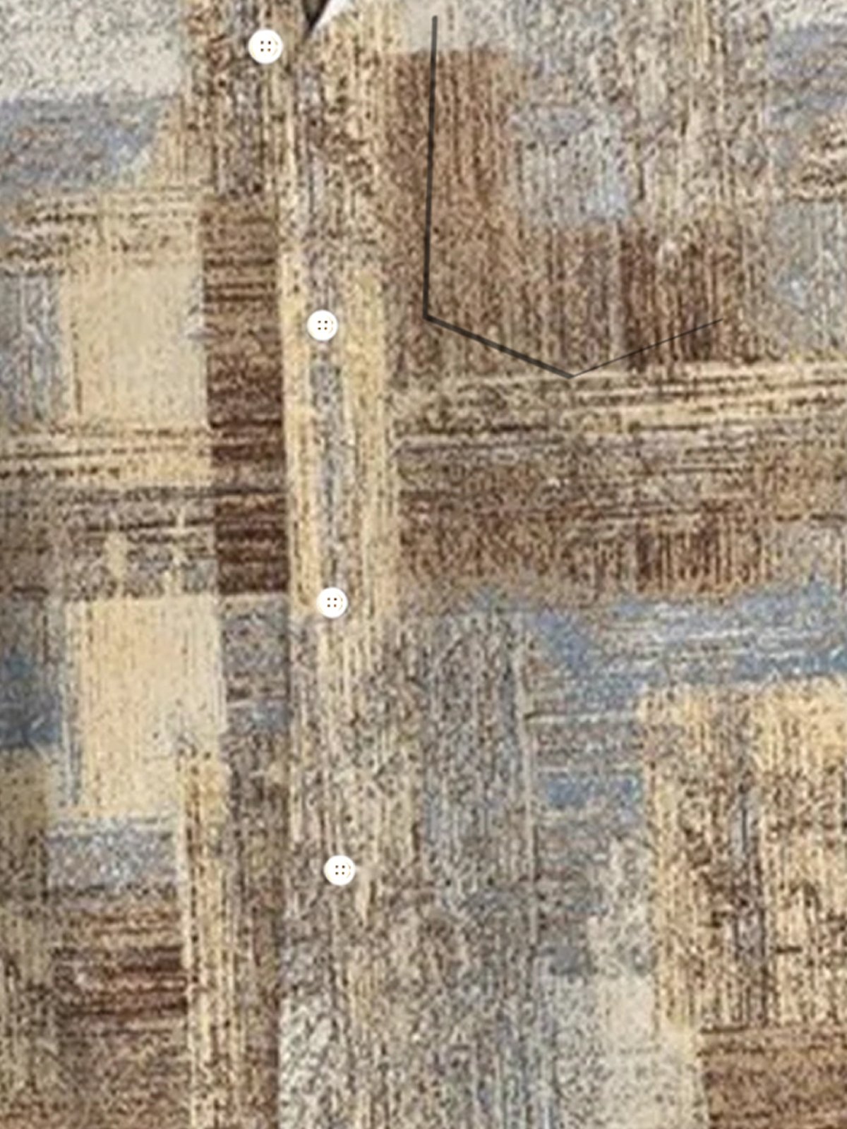 Royaura® Retro Textured Geometric Gradient 3D Print Men's Button Pocket Short Sleeve Shirt