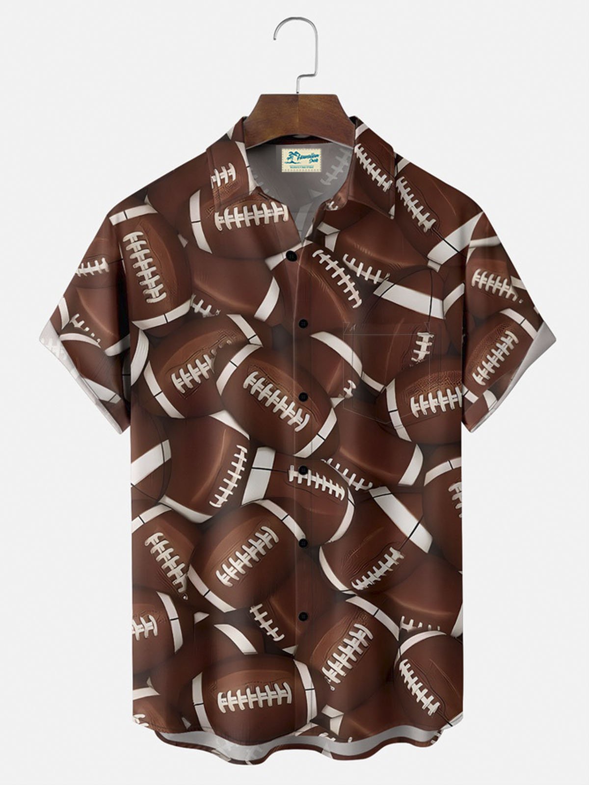 Royaura® Rugby Graphic Button Pocket Short Sleeve Shirt Big & Tall