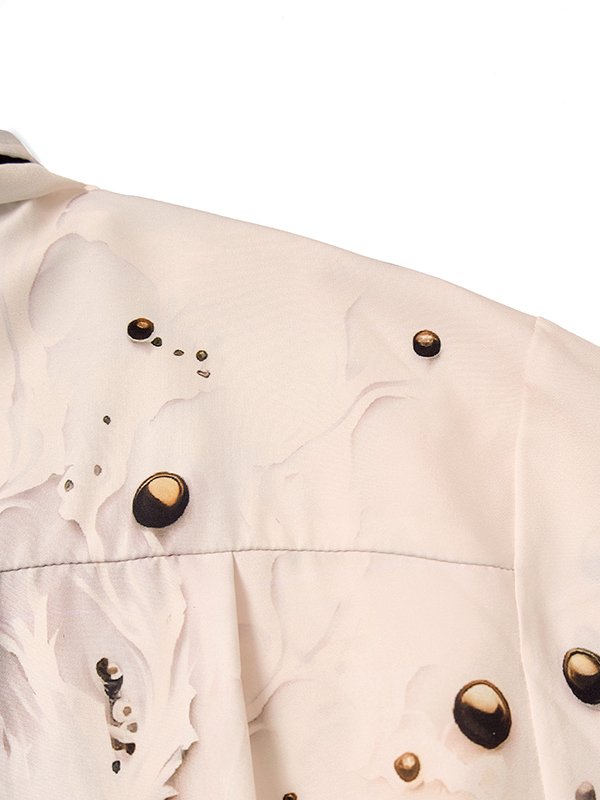 Royaura®  Vintage Floral Art Print Men's Button Pocket Short Sleeve Shirt