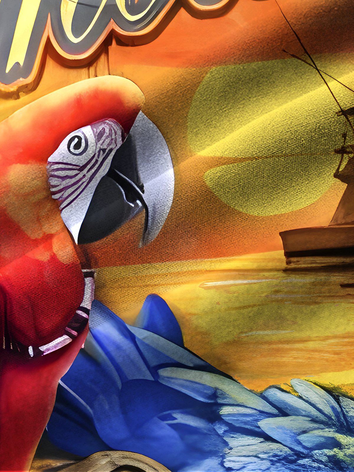 Royaura® Beach Sunset Men's Hawaiian Shirt Parrot Tropical Art Quick Dry Men's Pocket Camp Shirt Big Tall