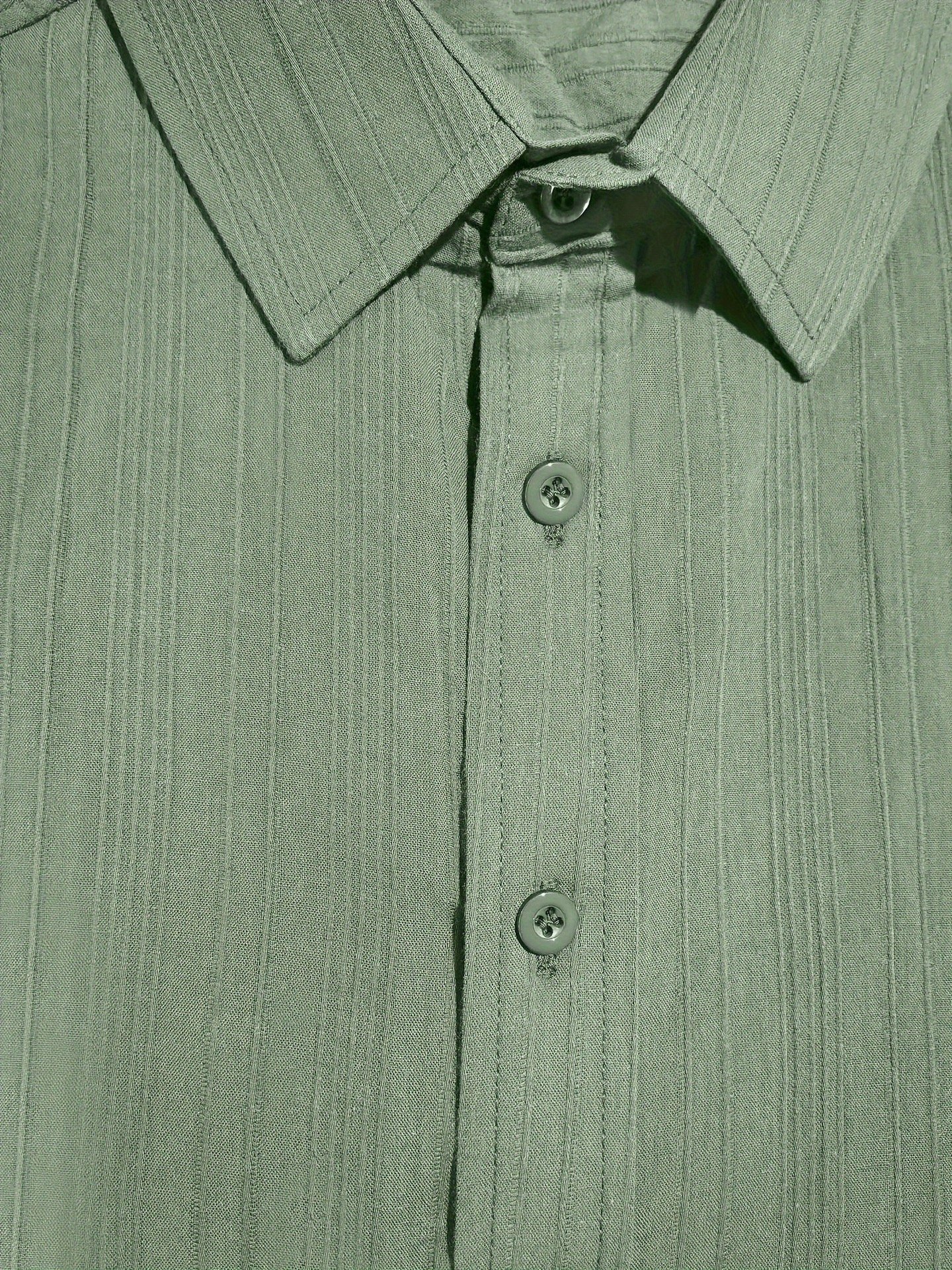 Royaura® Basic Men's Casual Short Sleeved Cotton Striped Jacquard Button Hawaiian Short Sleeve Shirt Big Tall