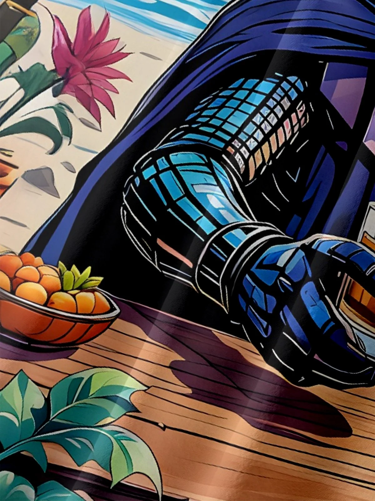 Royaura® Hawaiian Palm Tree Print Men's Button Pocket Short Sleeve Shirt Big & Tall