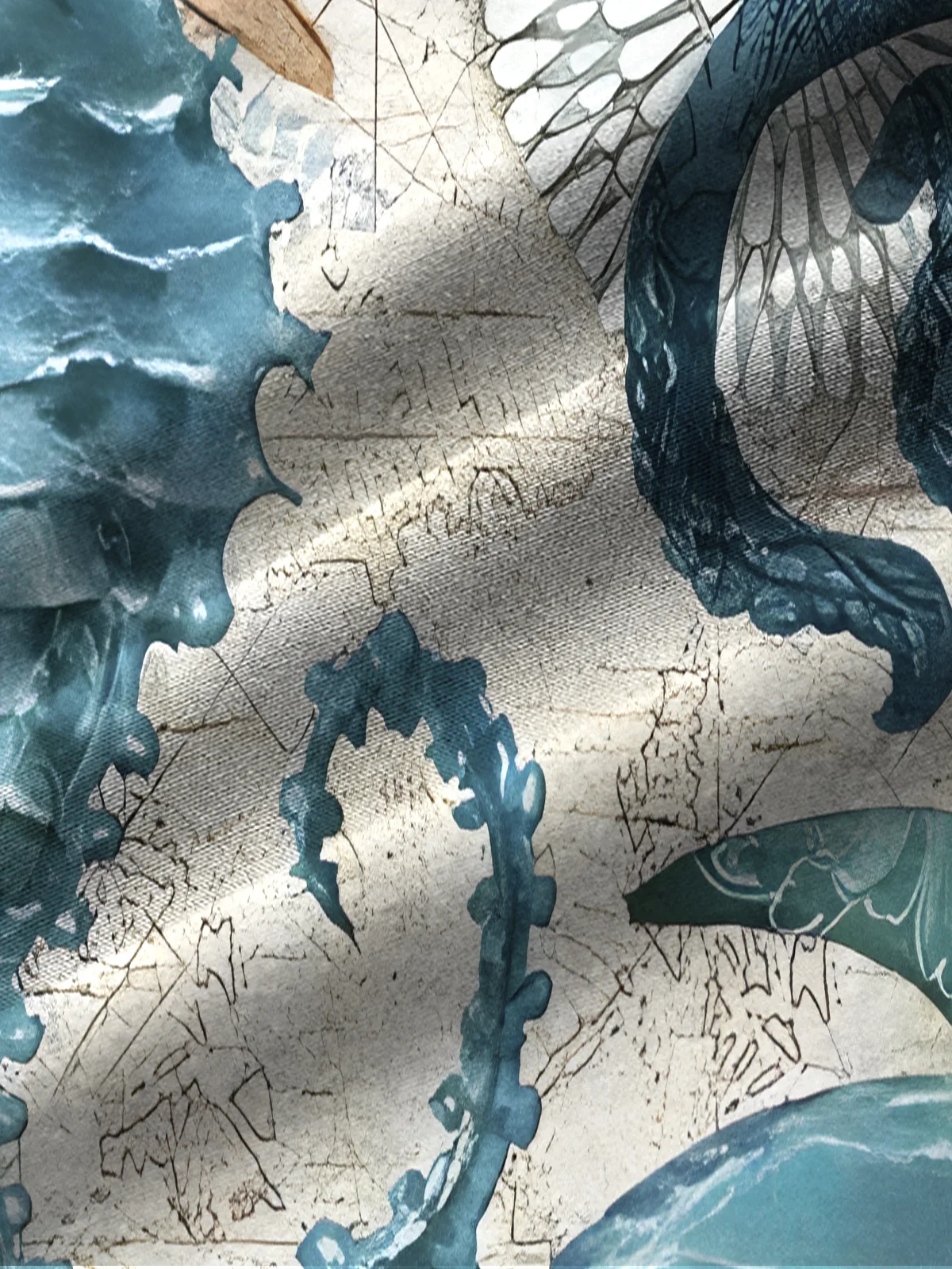 Royaura® Beach Resort Men's Hawaiian Shirt Sea Animals Print Pocket Short Sleeve Shirt Big Tall