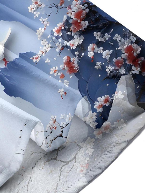 Royaura® Hawaiian Floral Print Men's Button Pocket Short Sleeve Shirt Big & Tall