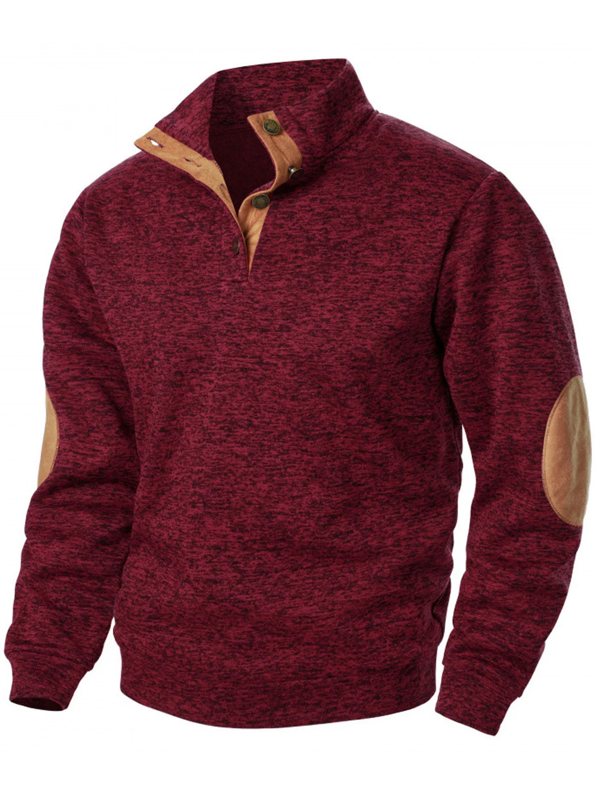 Royaura® Western Two-tone Contrast Stitching Men's Stand Collar Button Sweatshirt Big & Tall