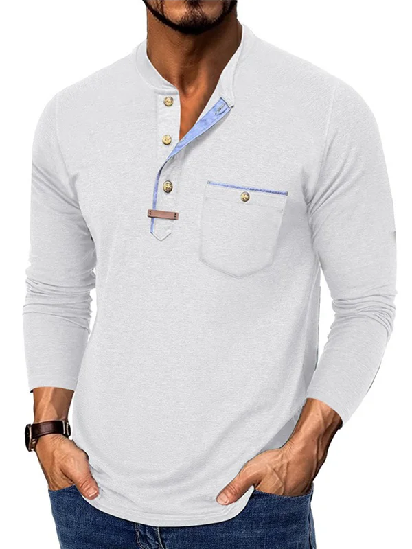 Royaura® Casual Basic Solid Color Long Sleeve T-Shirts Breathable Comfortable T-Shirts