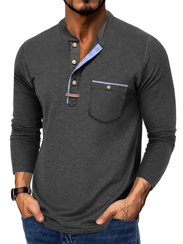 Royaura® Casual Basic Solid Color Long Sleeve T-Shirts Breathable Comfortable T-Shirts