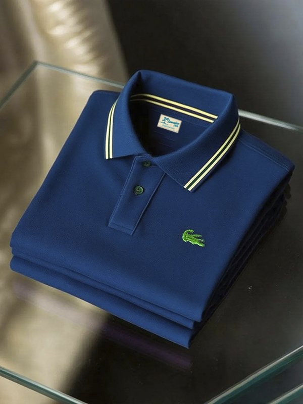 Royaura® Basic Casual Logo Polo Shirt Men's Solid Lapel Polo Shirt Large & Tall Sizes