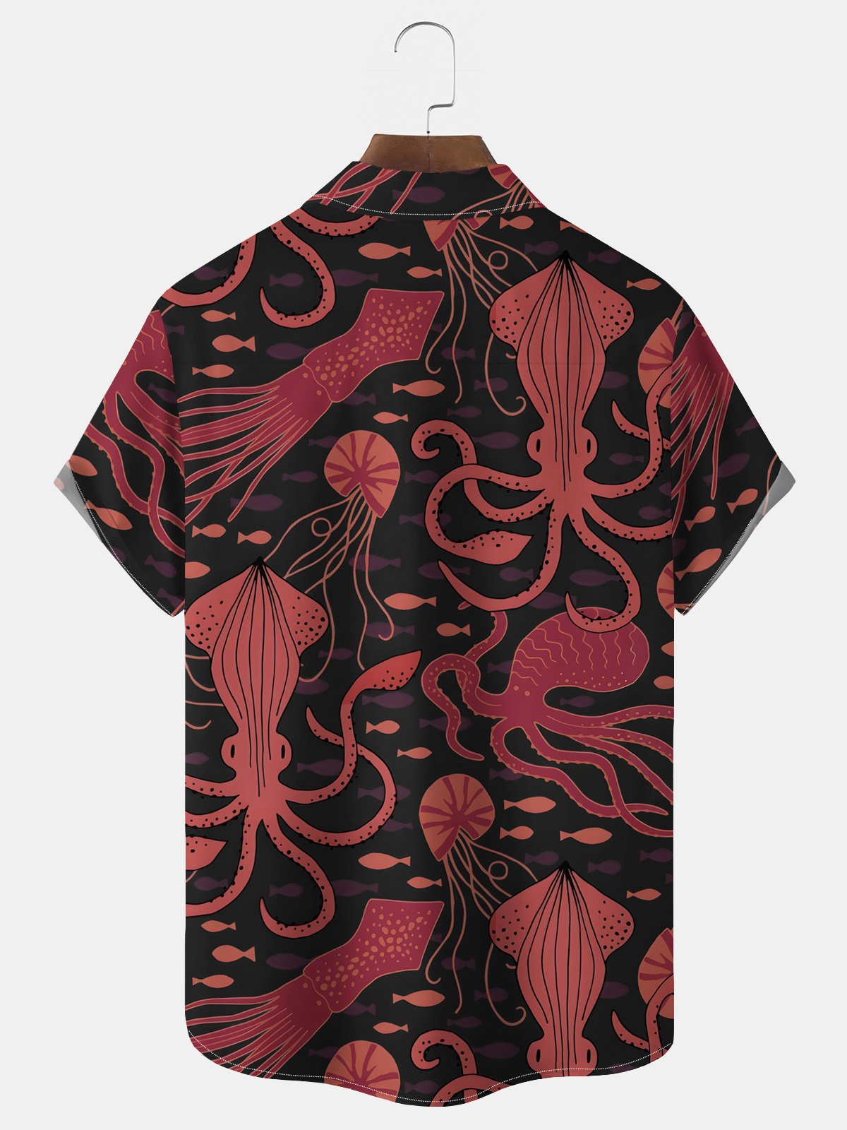 Royaura® Beach Vacation Men's Casual Stylish Hawaiian Shirt Summer Shirts Octopus Print Pocket Short Sleeve Sleeve Shirt Big Tall