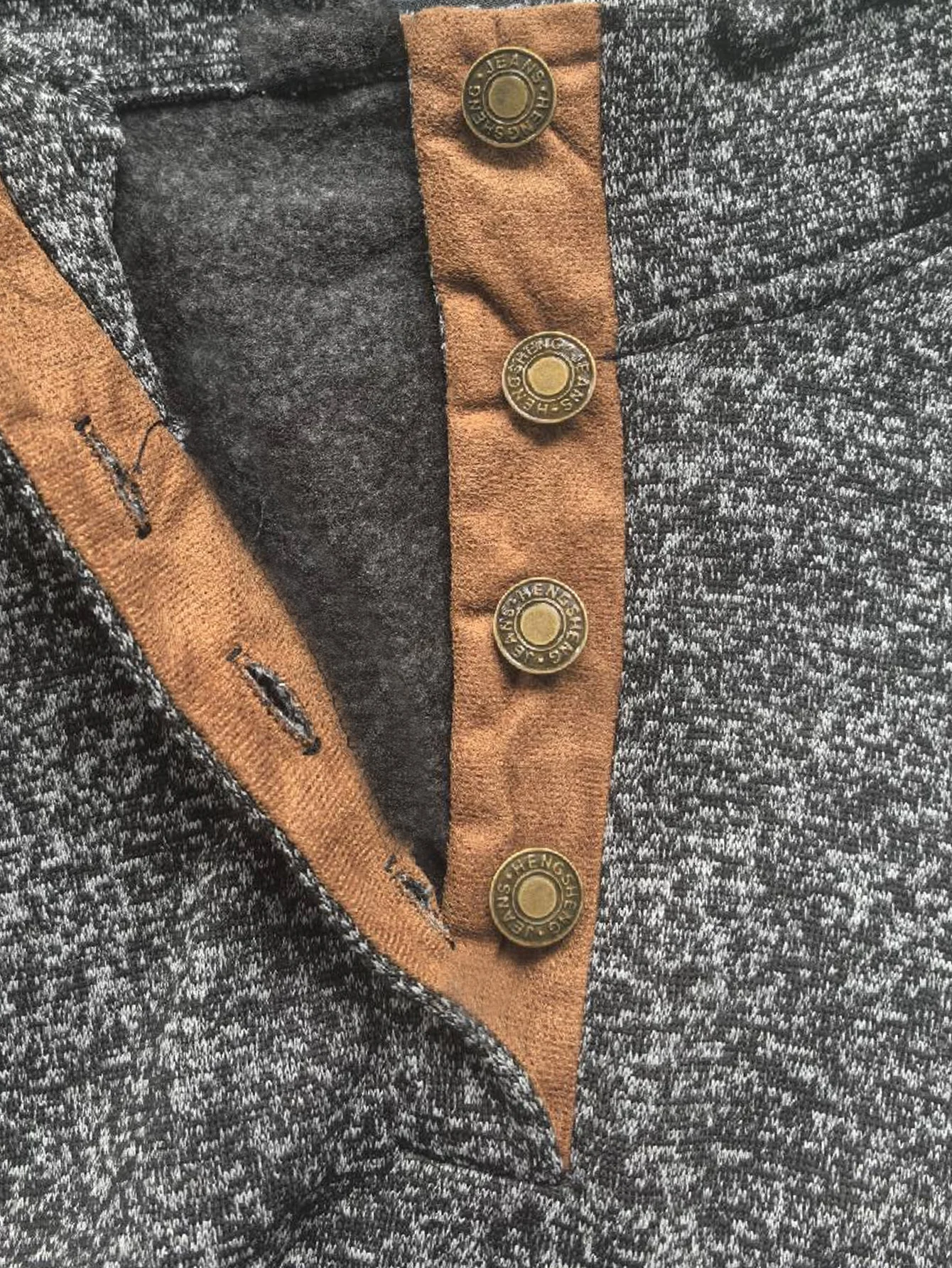 Royaura® Western Two-tone Contrast Stitching Men's Stand Collar Button Sweatshirt Big & Tall