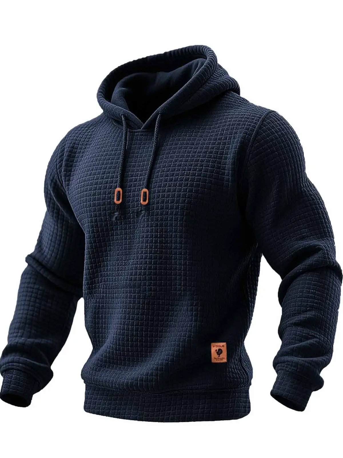 Royaura® Men's Plaid Textured Drawstring Hooded Sweatshirt Big & Tall