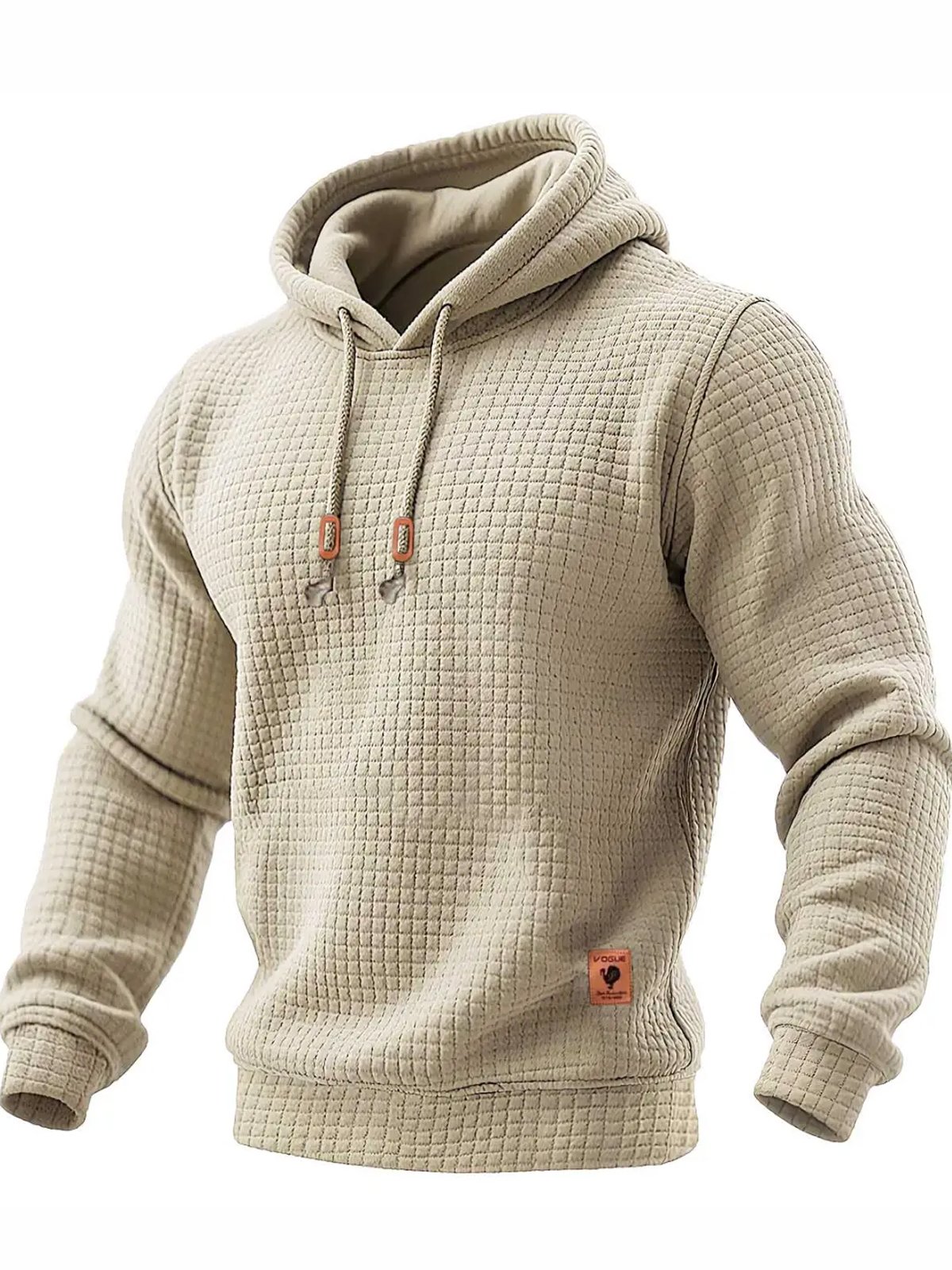 Royaura® Men's Plaid Textured Drawstring Hooded Sweatshirt Big & Tall