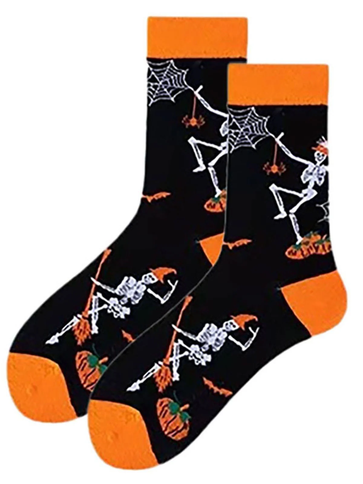 Royaura® Halloween Socks Pumpkin Jacquard Men's Socks Big & Tall