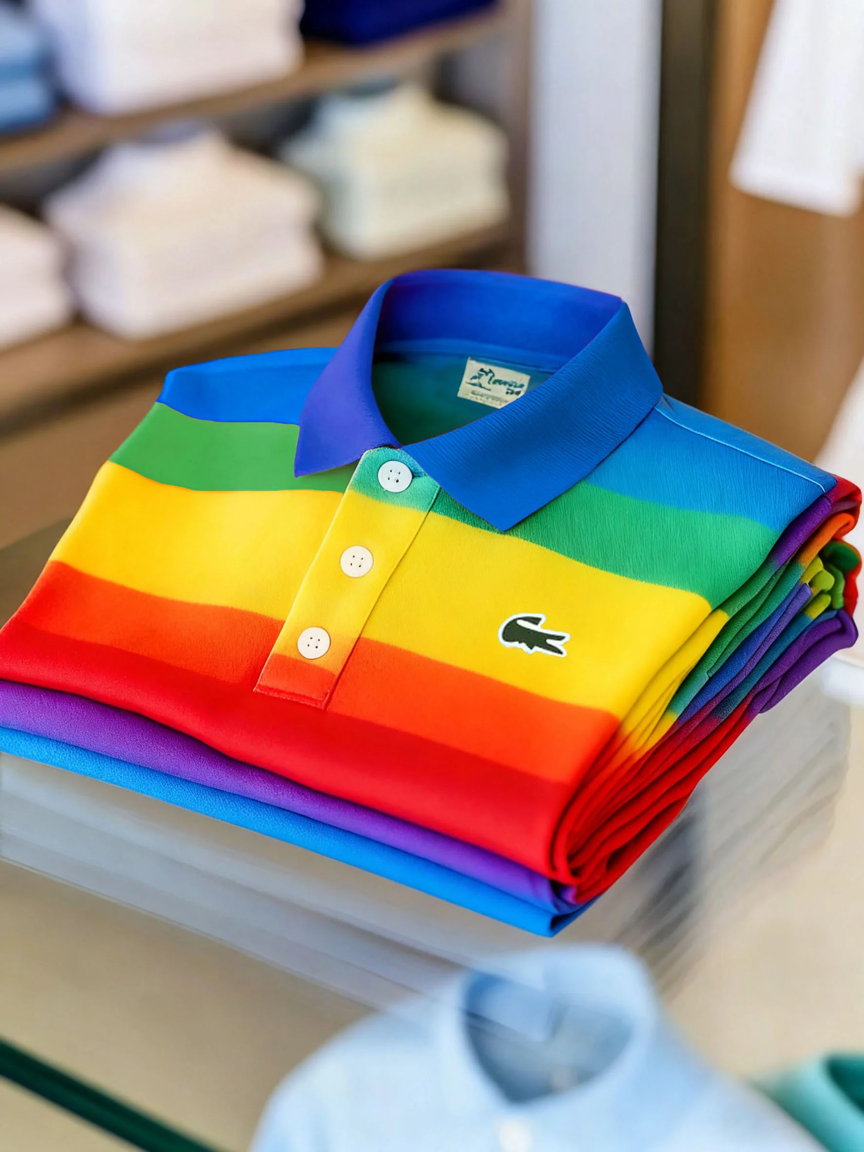 Royaura® Basic Color Stripe Logo Print Men's Button-Down Polo Shirt Big & Tall