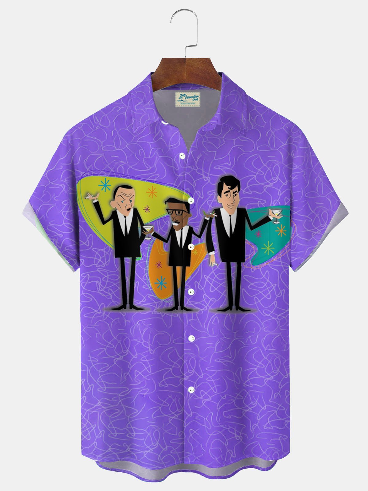 Royaura® Men's Medieval Geometric Print Button Pocket Short Sleeve Shirt Big & Tall