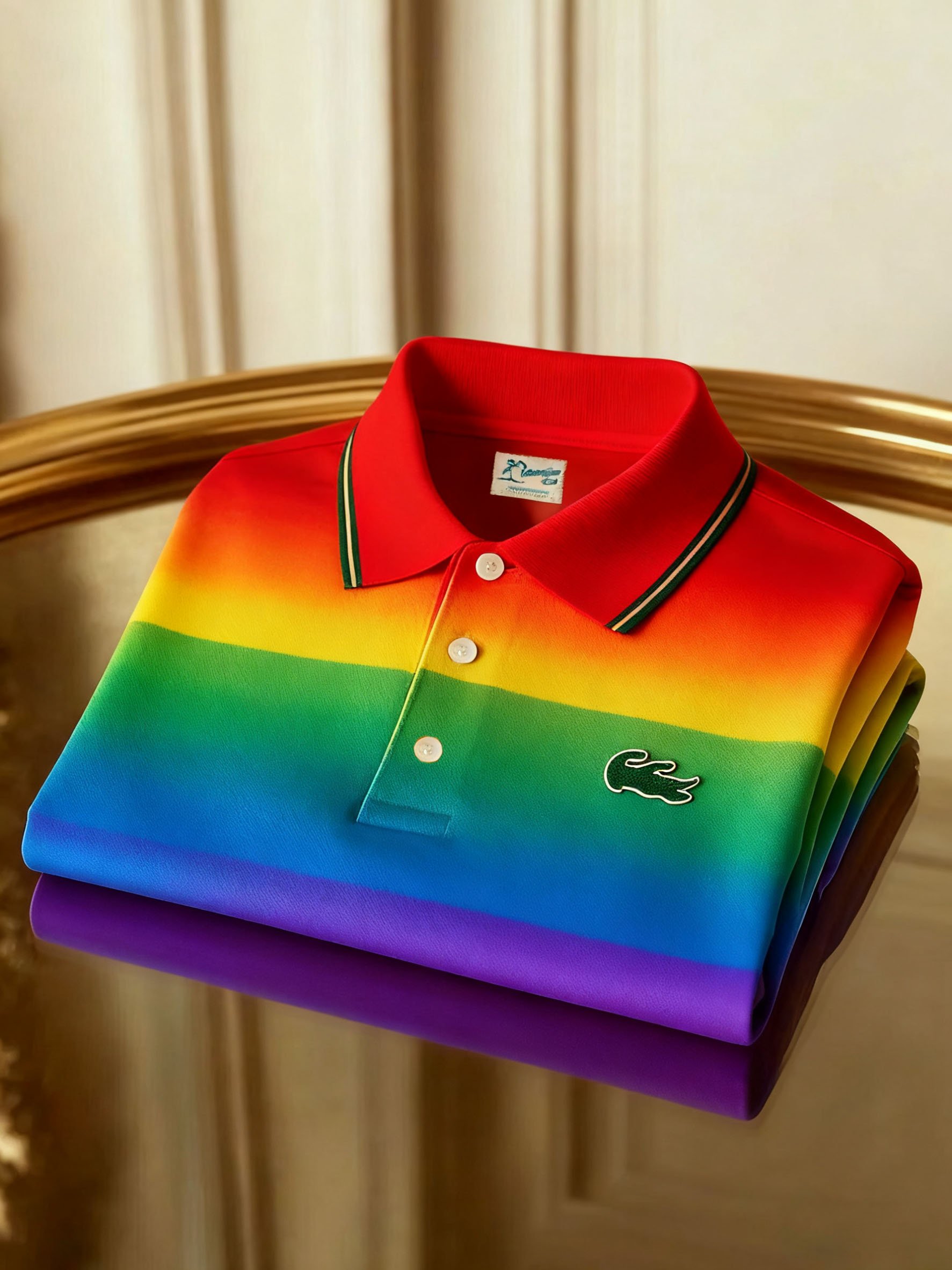 Royaura® Basic Colorblock Striped Logo Print Men's Button-Down Polo Shirt Big & Tall