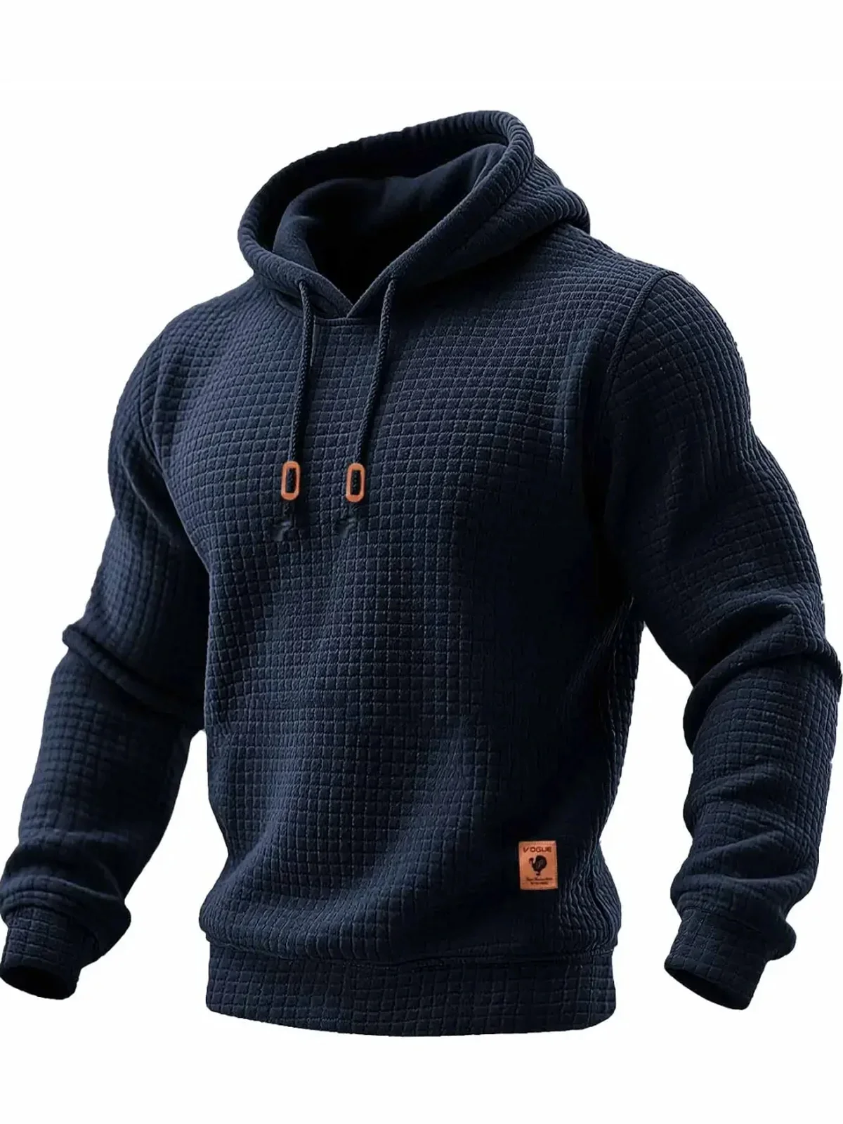 Royaura® Men's Plaid Textured Drawstring Hooded Sweatshirt Big & Tall