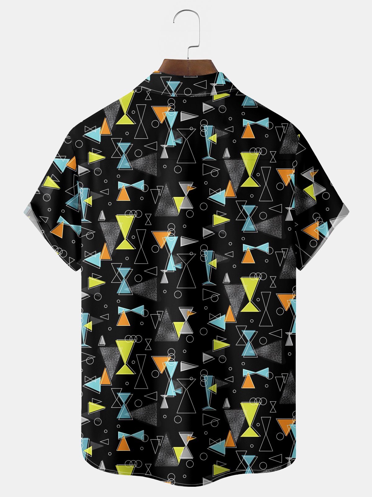 Royaura® Vintage Medieval Atomic Geometry Print Men's Casual Stylish Button Pocket Short Sleeve Shirt Big Tall