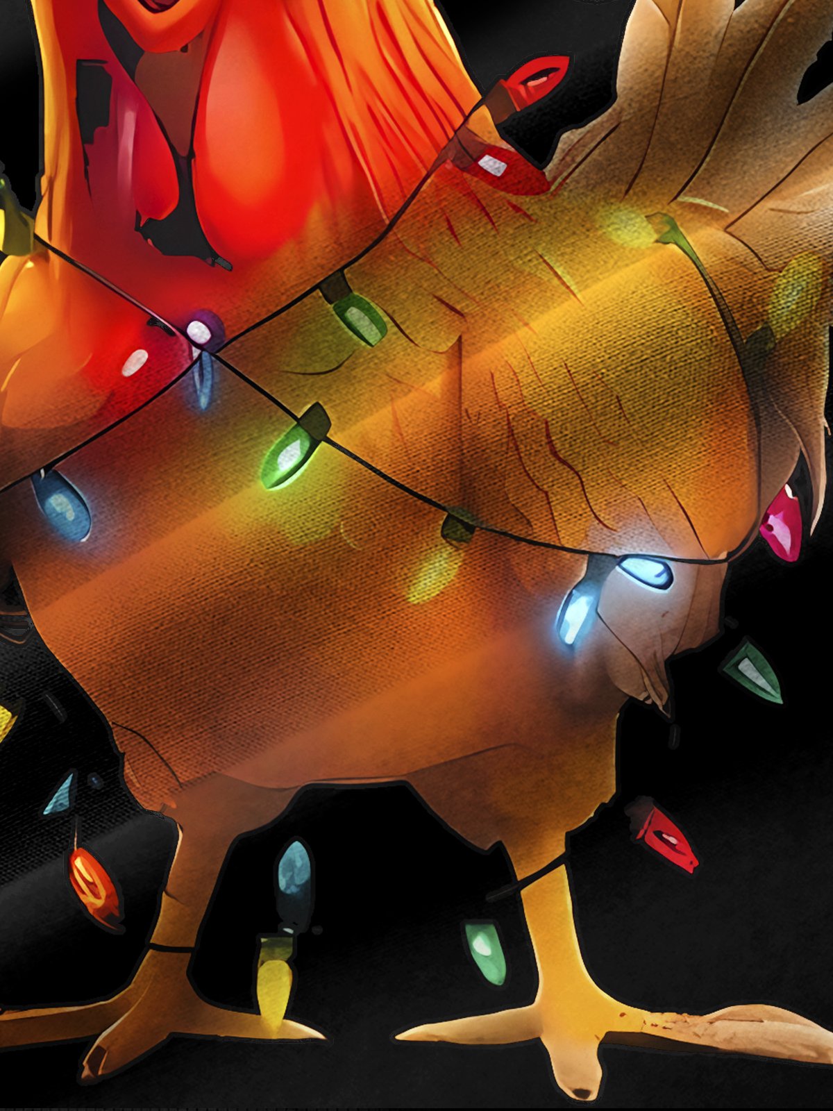 Royaura® Christmas Screaming Chicken Cartoon Print Casual Stylish Hawaiian Shirt Summer Shirts Pocket Short Sleeve Shirt Big Tall