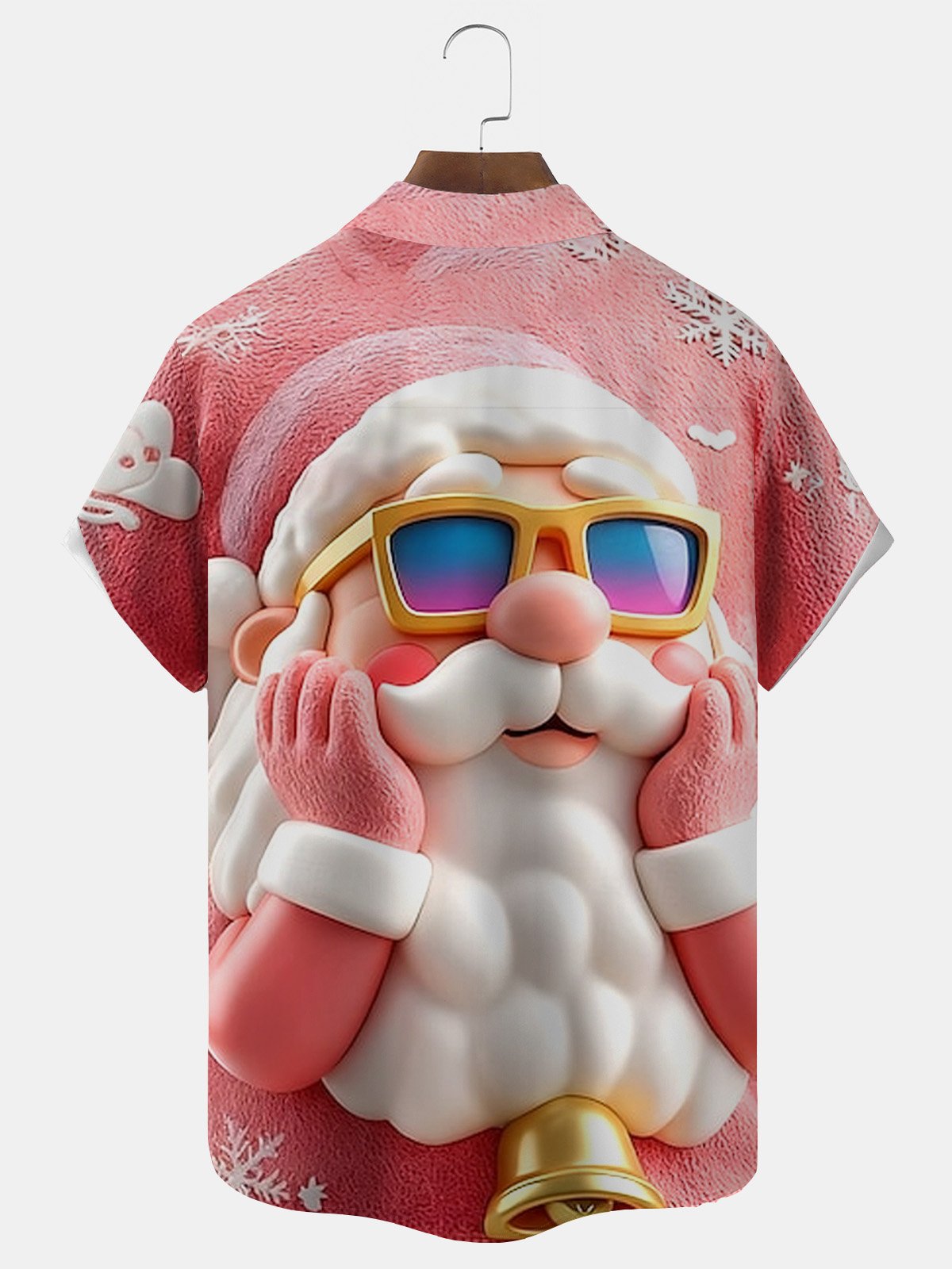 Royaura® Christmas Cartoon 3D Print Men's Button Pocket Short Sleeve Shirt Big & Tall