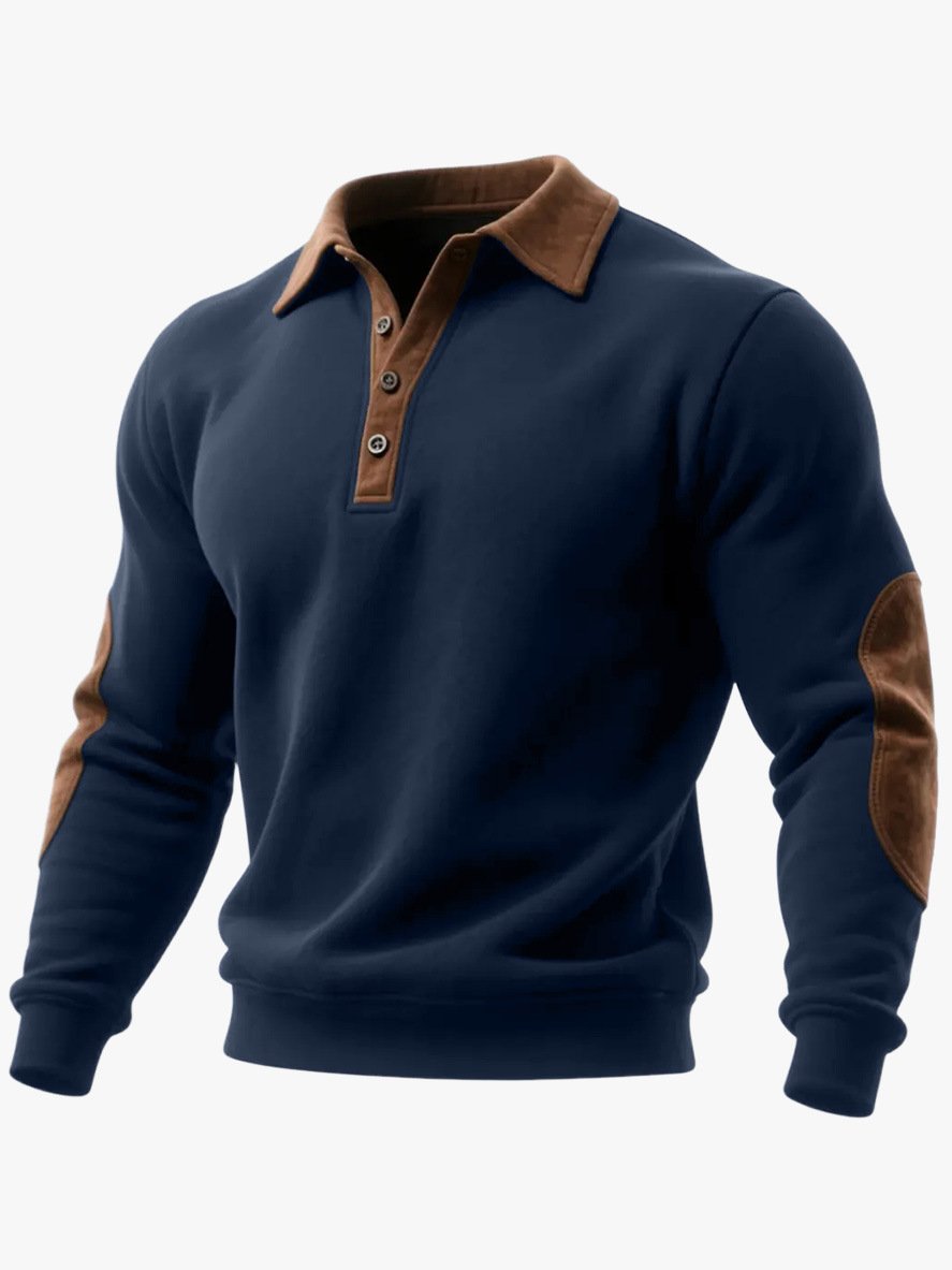 Royaura® Basic Men's Casual Fashion Ethnic Style Button Sweatshirt
