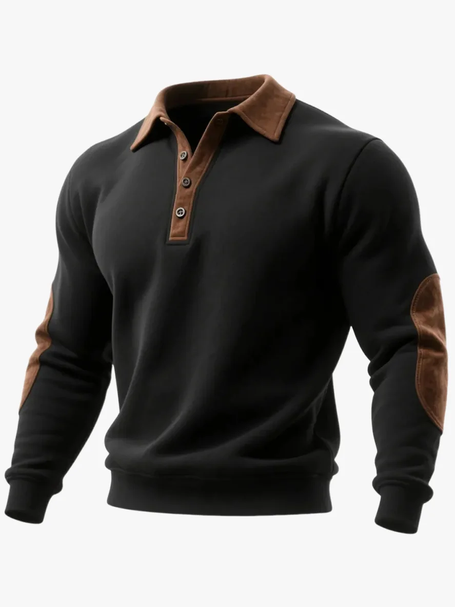 Royaura® Basic Men's Casual Fashion Ethnic Style Button Sweatshirt