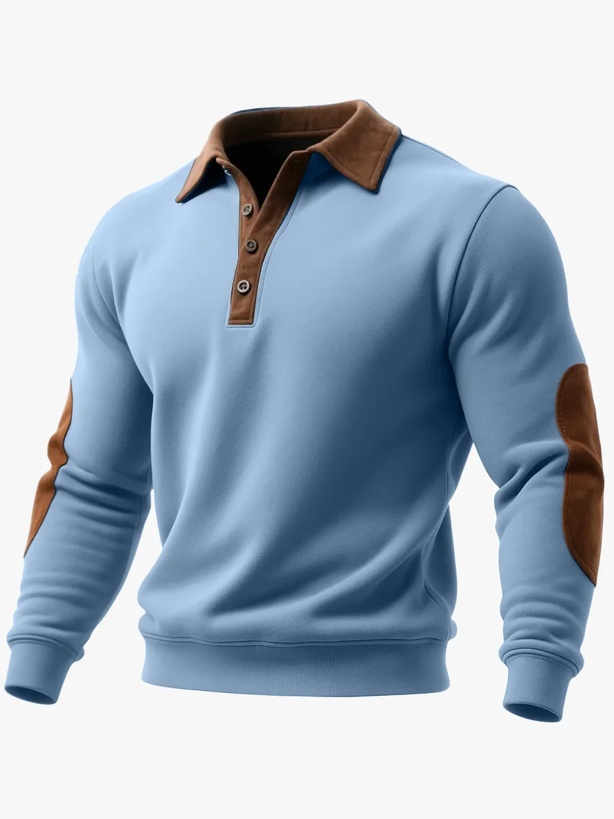 Royaura® Basic Men's Casual Fashion Ethnic Style Button Sweatshirt